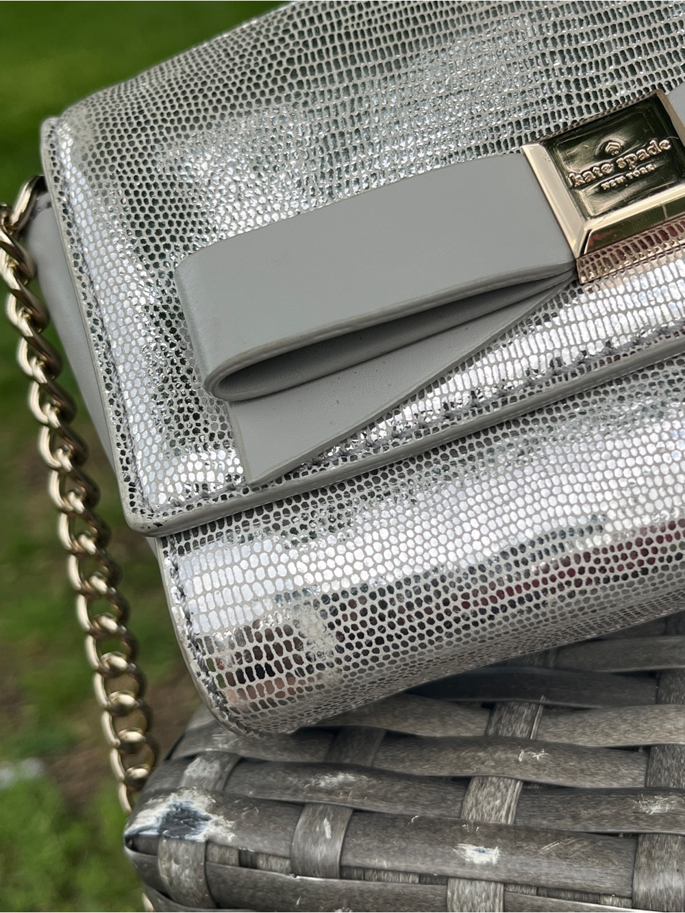 ❌SOLD❌Kate Spade Bag Lillian Monford Park Exotic Clutch Crossbody Bag - Picture 3 of 15